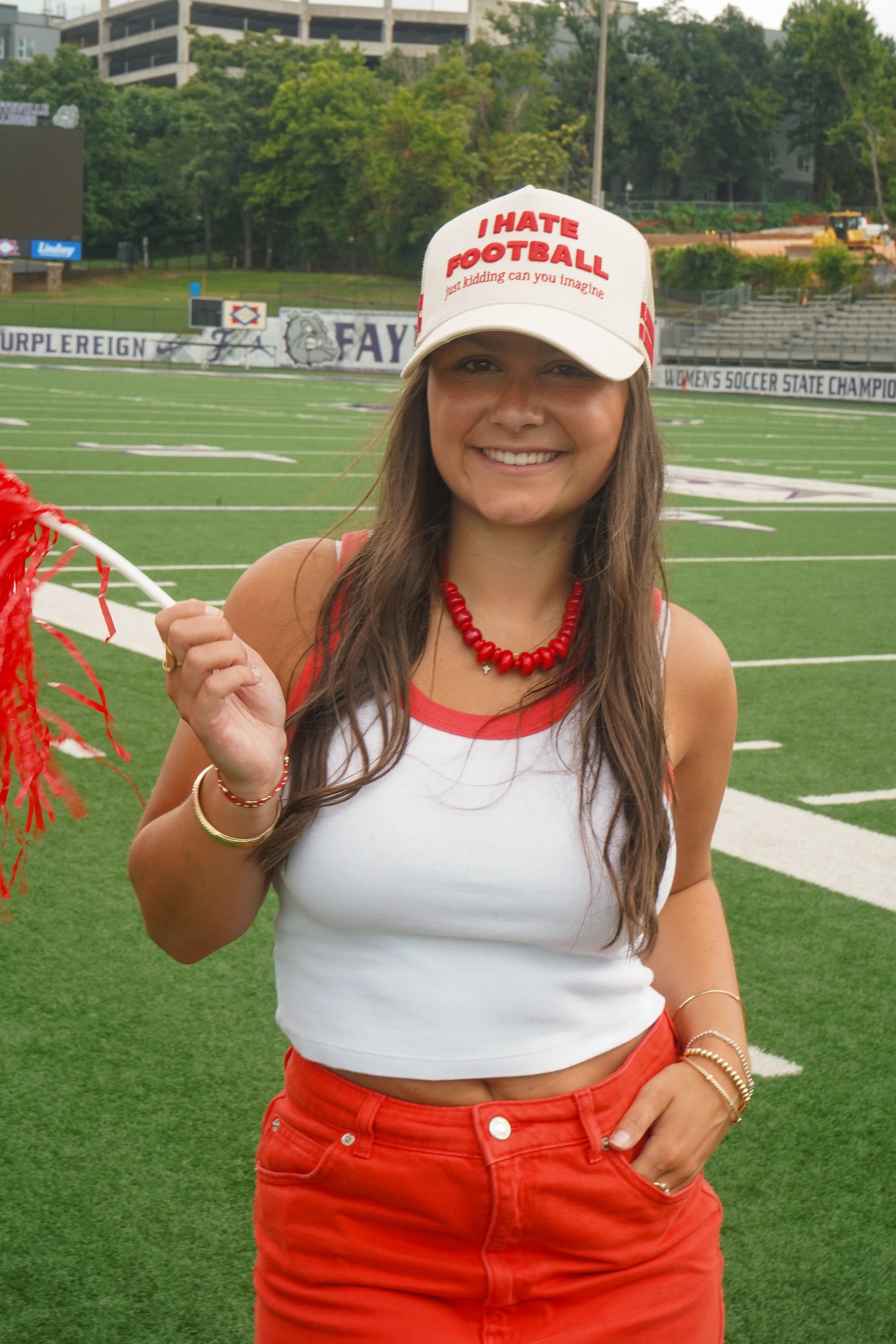 I Hate Football Trucker Hat by KenzKustomz — product view 5