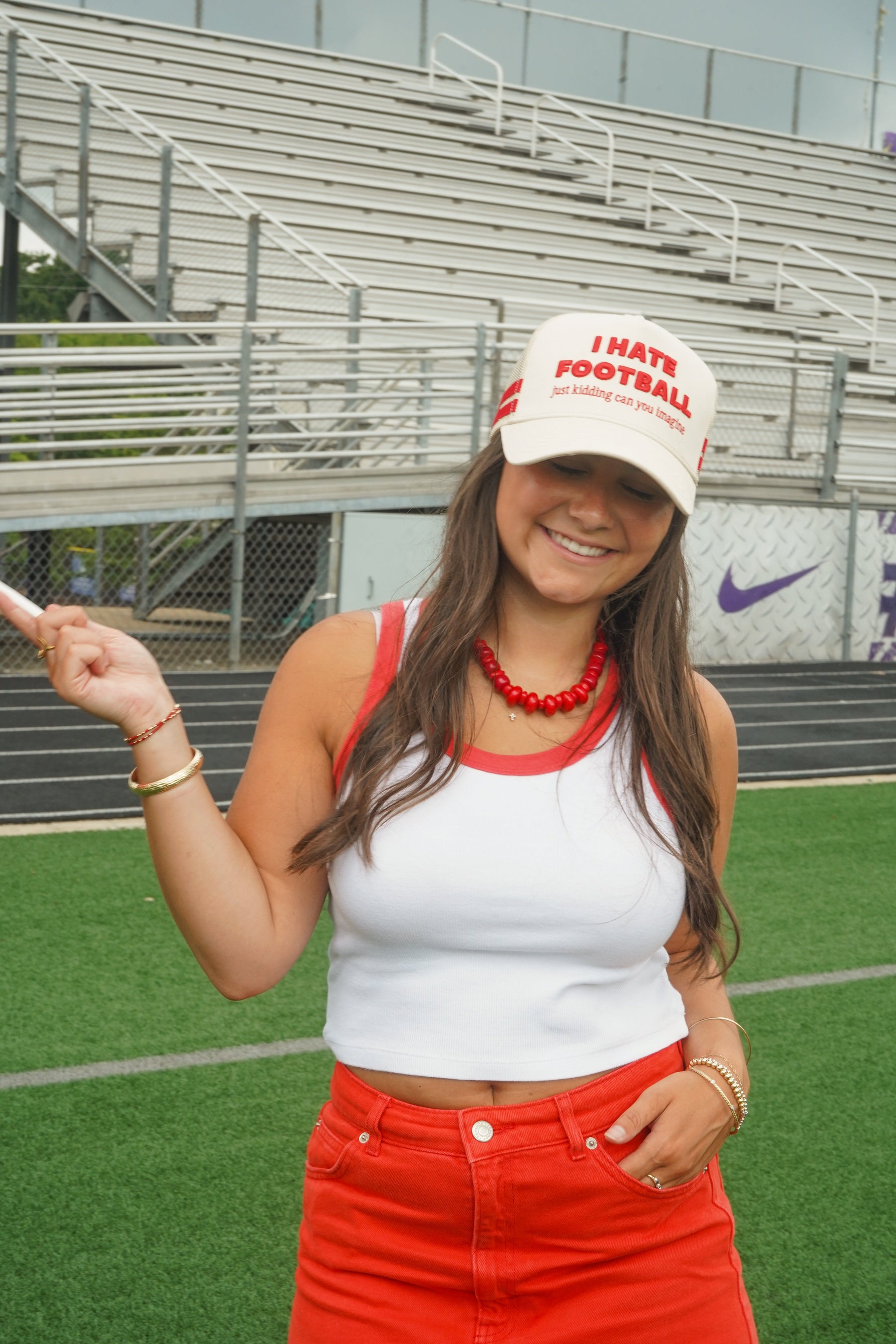 I Hate Football Trucker Hat by KenzKustomz — product view 10