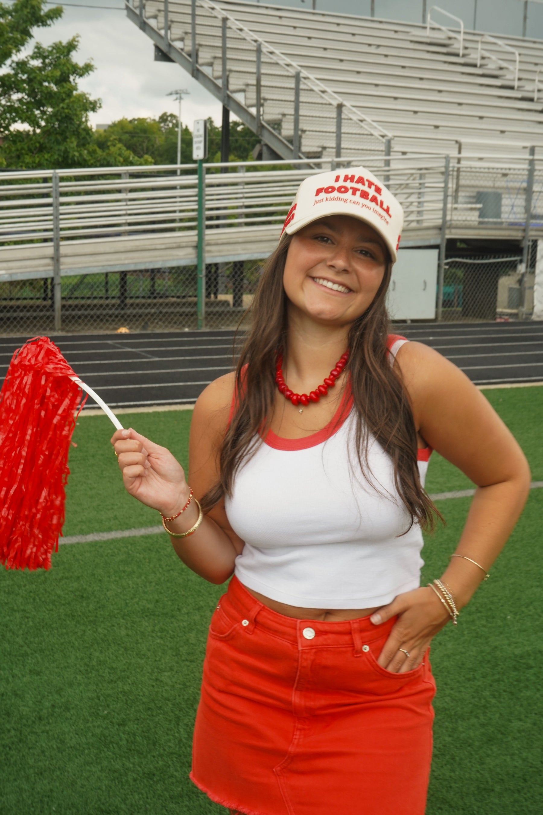 I Hate Football Trucker Hat by KenzKustomz — product view 6