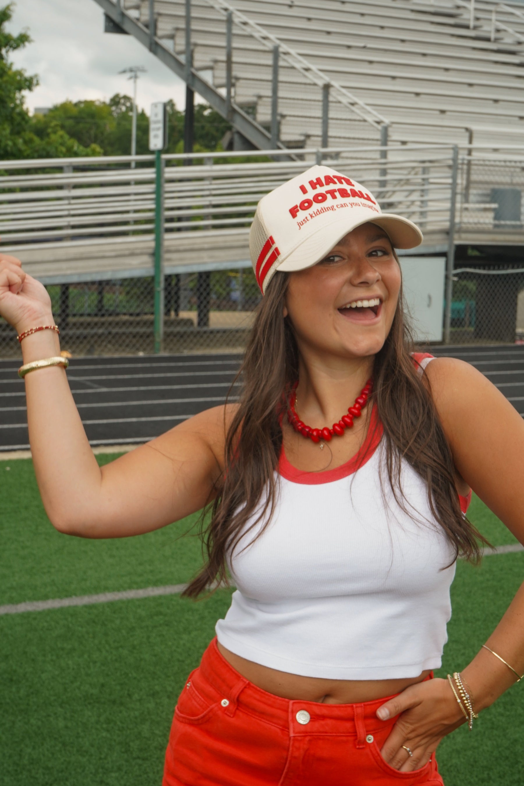 I Hate Football Trucker Hat by KenzKustomz — product view 13