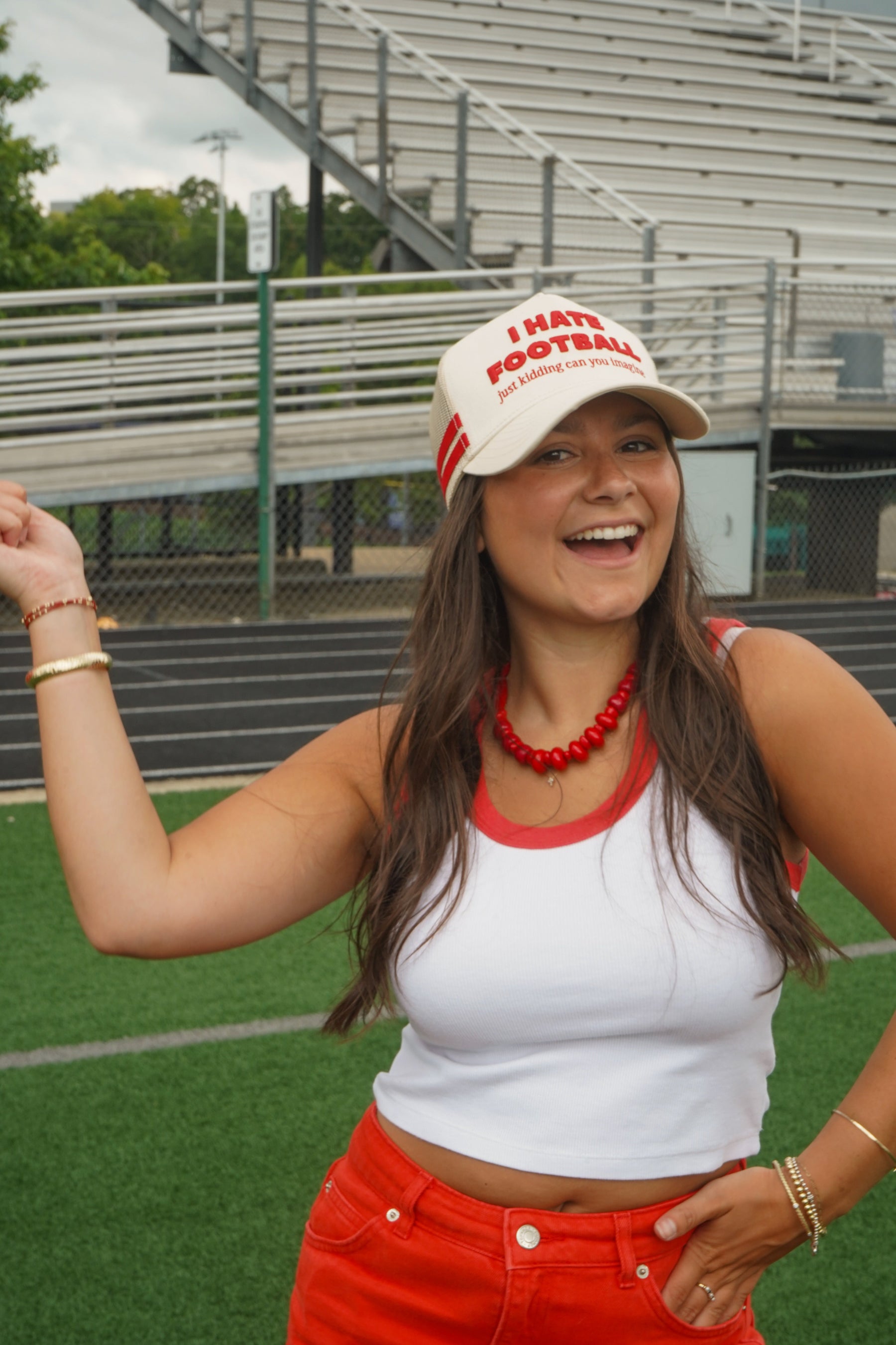 I Hate Football Trucker Hat by KenzKustomz — product view 14