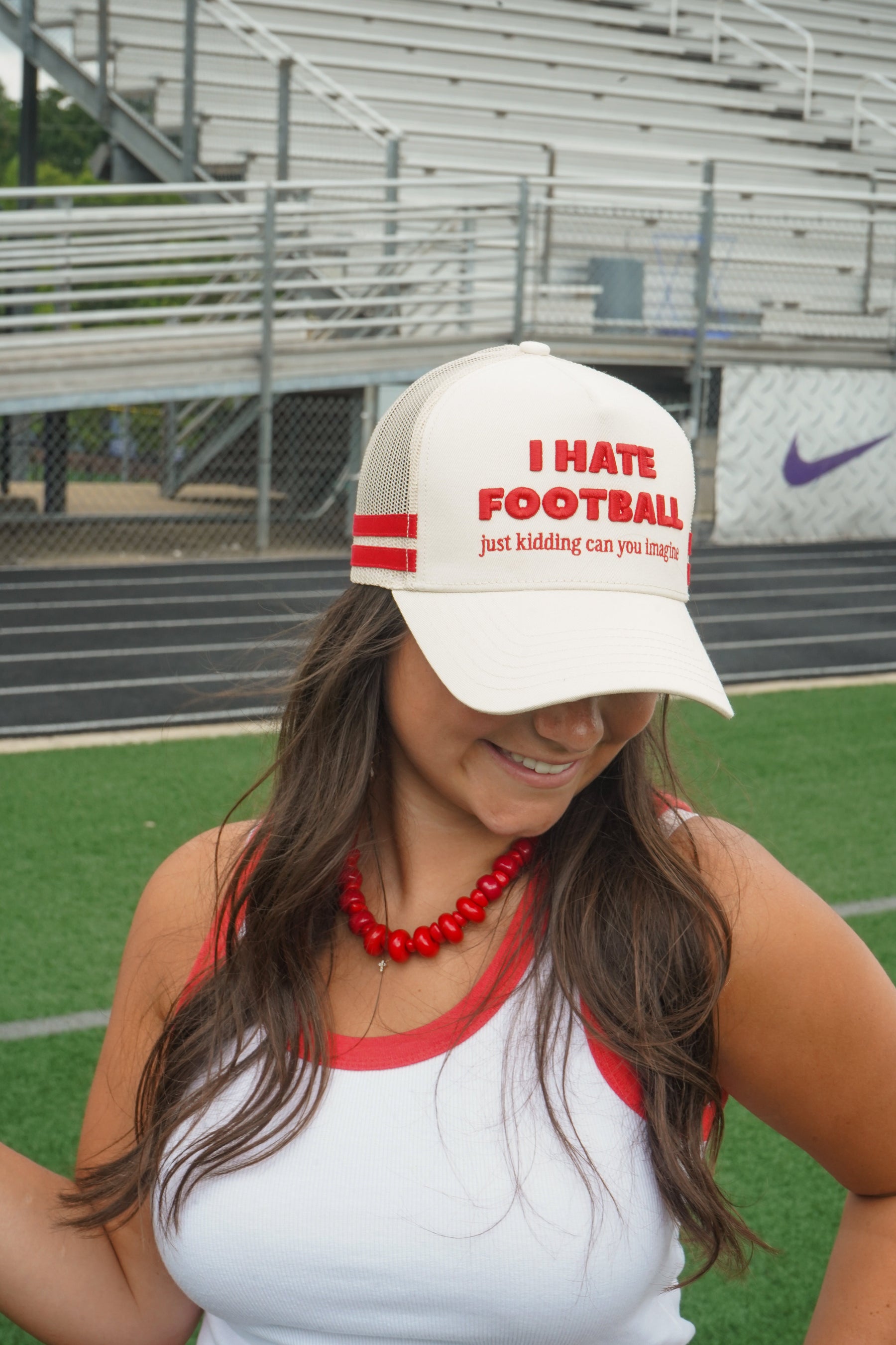 I Hate Football Trucker Hat by KenzKustomz — product view 1