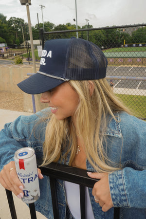 I Need A Beer - Navy Trucker Hat by KenzKustomz — product view 7