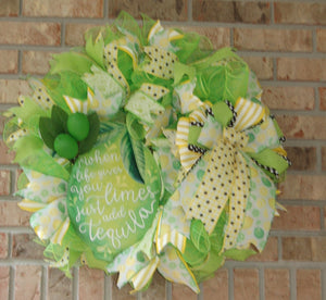 When Life Gives You Limes Just Add Tequila Wreath | Summer Margarita Door Wreath | Lime Front Door Decor | Fiesta Farmhouse