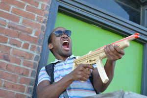 Model MP5 Rubber Band Machine Gun with Sliding Stock by Elastic Precision, Southern food gift detail photo 6