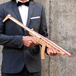 Model MP5 Rubber Band Machine Gun with Sliding Stock by Elastic Precision, Southern food gift detail photo 3