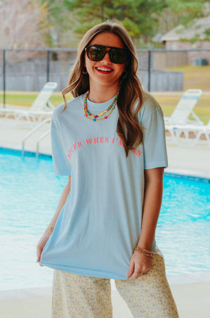Nicer When I'm Tan Light Blue Tee by Southern Bliss Company, Southern lifestyle apparel detail photo 6