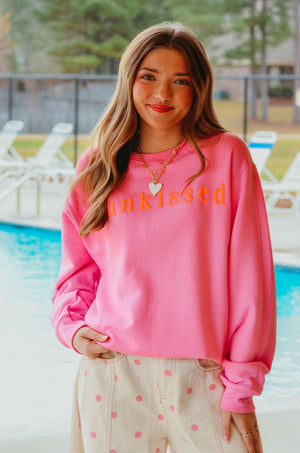 Sunkissed Pink Sweatshirt by Southern Bliss Company, Southern lifestyle apparel detail photo 5