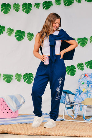 Sun Sea Sand Navy Joggers by Southern Bliss Company, clothing detail photo 5