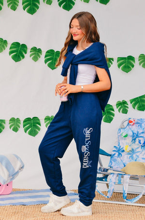 Sun Sea Sand Navy Joggers by Southern Bliss Company, clothing detail photo 9