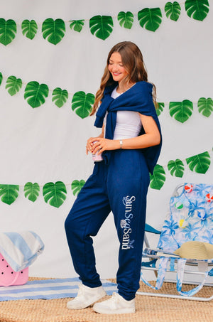 Sun Sea Sand Navy Joggers by Southern Bliss Company, clothing detail photo 10
