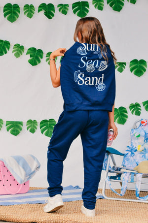 Sun Sea Sand Navy Joggers by Southern Bliss Company, clothing detail photo 12