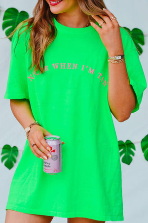 Nicer When I'm Tan Neon Green Tee by Southern Bliss Company, Southern lifestyle apparel detail photo 5