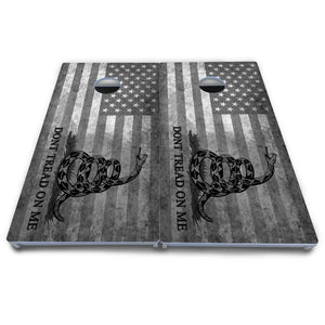 DTOM B&W Flag Cornhole Boards - All Weather Series by Cornhole Solutions, custom cornhole board detail photo 4