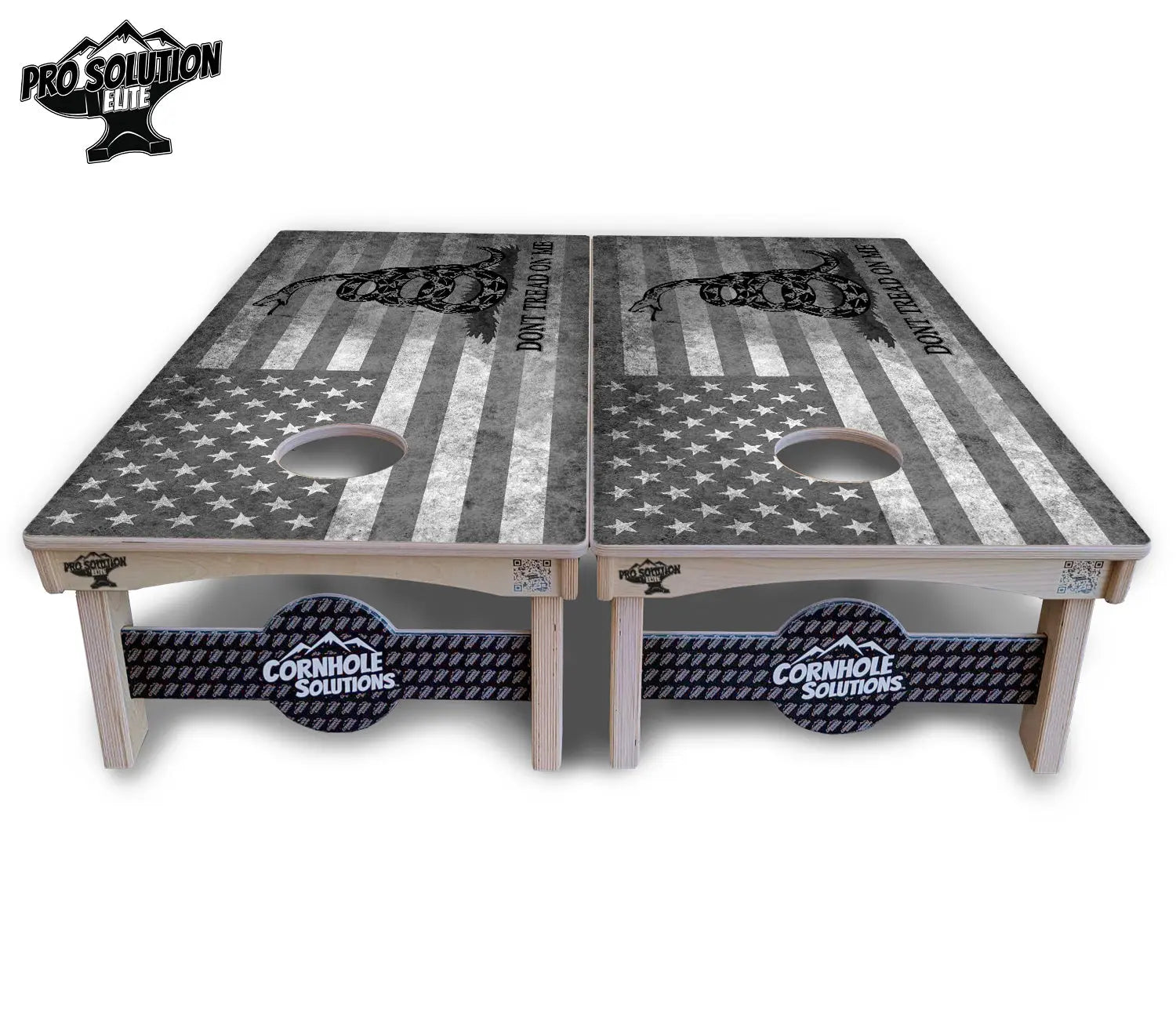 DTOM B&W Flag Cornhole Boards - Pro Solution Elite Series by Cornhole Solutions, custom cornhole board detail photo 3
