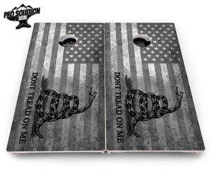 DTOM B&W Flag Cornhole Boards - Pro Solution Elite Series by Cornhole Solutions, custom cornhole board detail photo 4