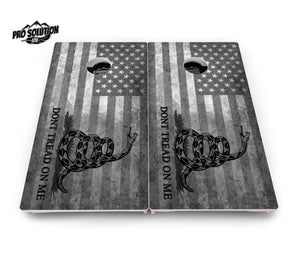 DTOM B&W Flag Cornhole Boards - Pro Solution Lite Series by Cornhole Solutions, custom cornhole board detail photo 4