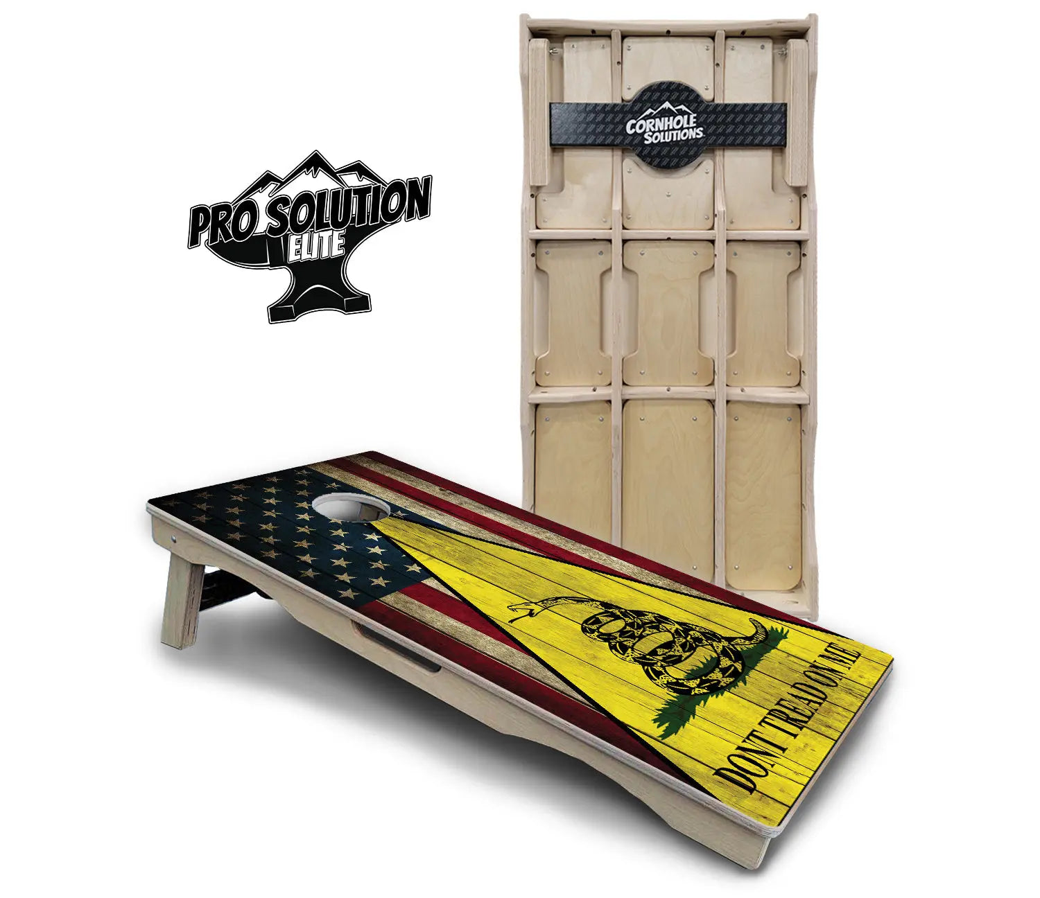 DTOM Rustic Triangle Cornhole Boards - Pro Solution Elite Series by Cornhole Solutions, custom cornhole board main product photo