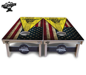 DTOM Rustic Triangle Cornhole Boards - Pro Solution Elite Series by Cornhole Solutions, custom cornhole board detail photo 3