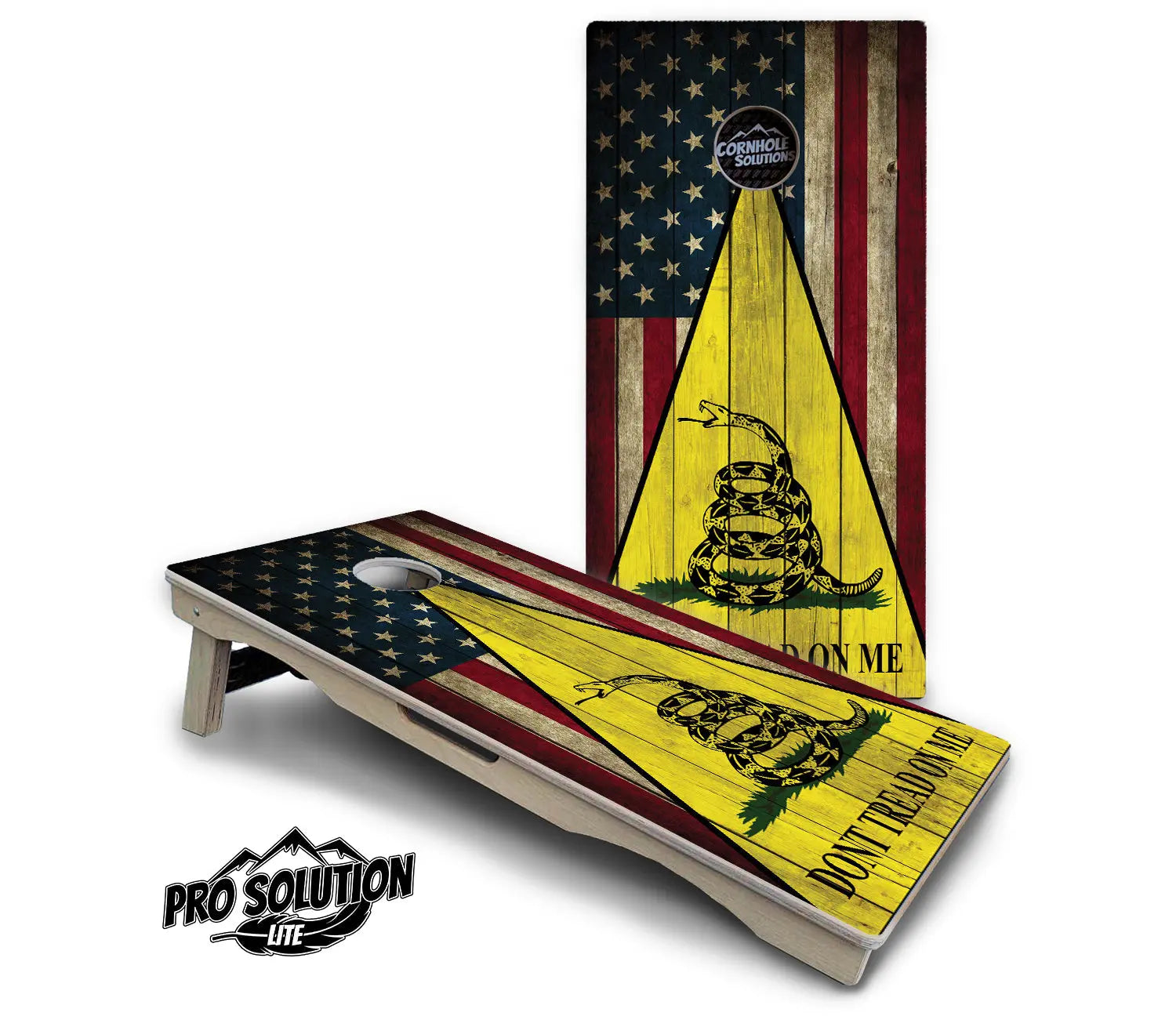 DTOM Rustic Triangle Cornhole Boards - Pro Solution Lite Series by Cornhole Solutions, custom cornhole board detail photo 2