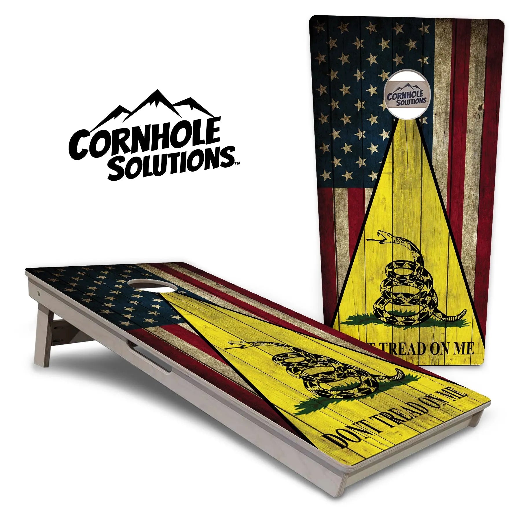 DTOM Rustic Triangle Cornhole Boards - Professional Tournament Series by Cornhole Solutions, custom cornhole board main product photo