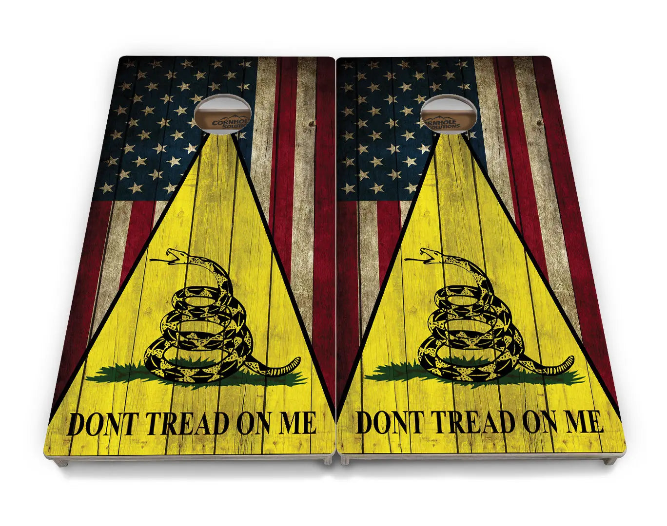 DTOM Rustic Triangle Cornhole Boards - Professional Tournament Series by Cornhole Solutions, custom cornhole board detail photo 2