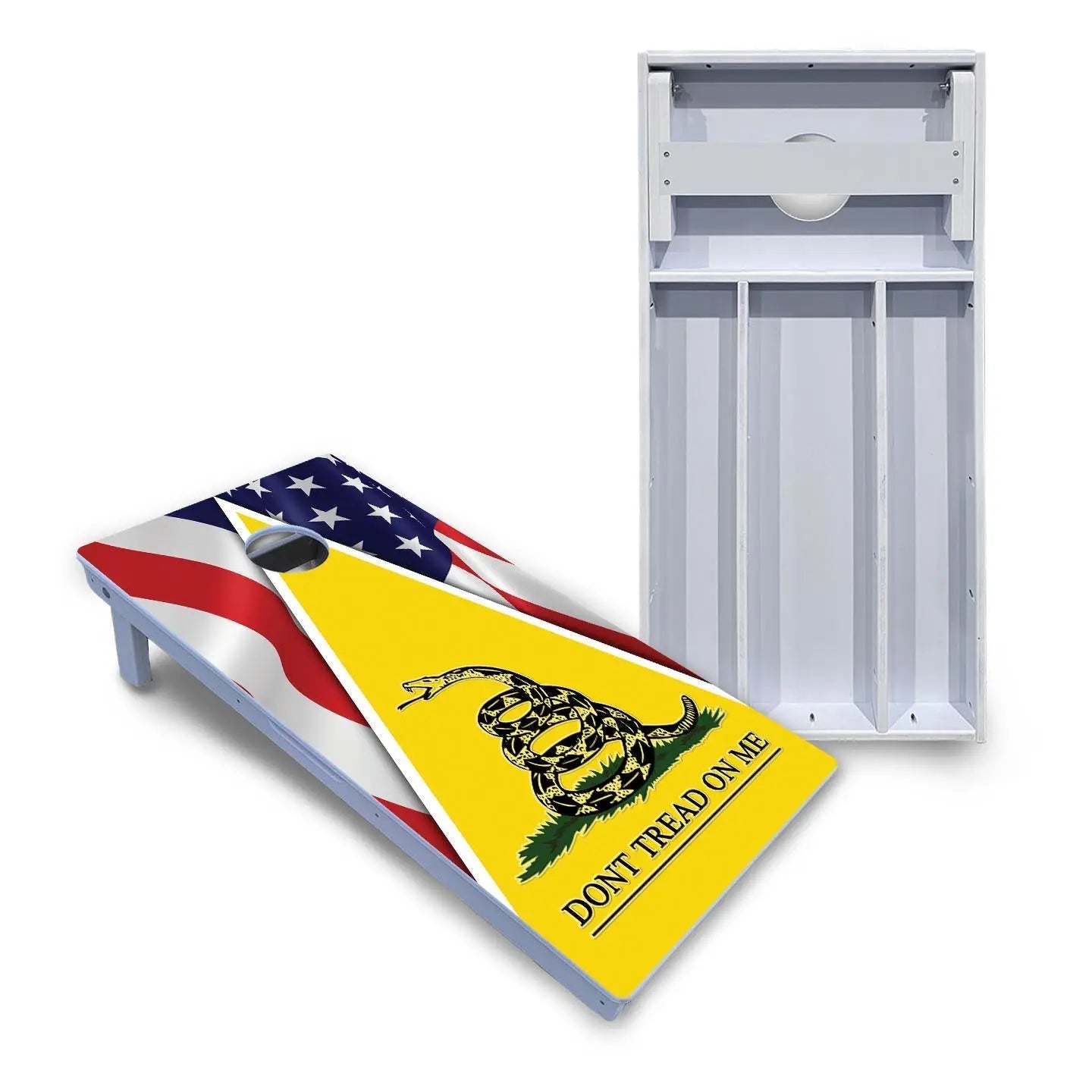 DTOM Yellow Triangle Cornhole Boards - All Weather Series by Cornhole Solutions, custom cornhole board main product photo