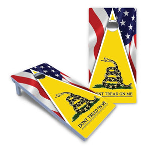 DTOM Yellow Triangle Cornhole Boards - All Weather Series by Cornhole Solutions, custom cornhole board detail photo 2