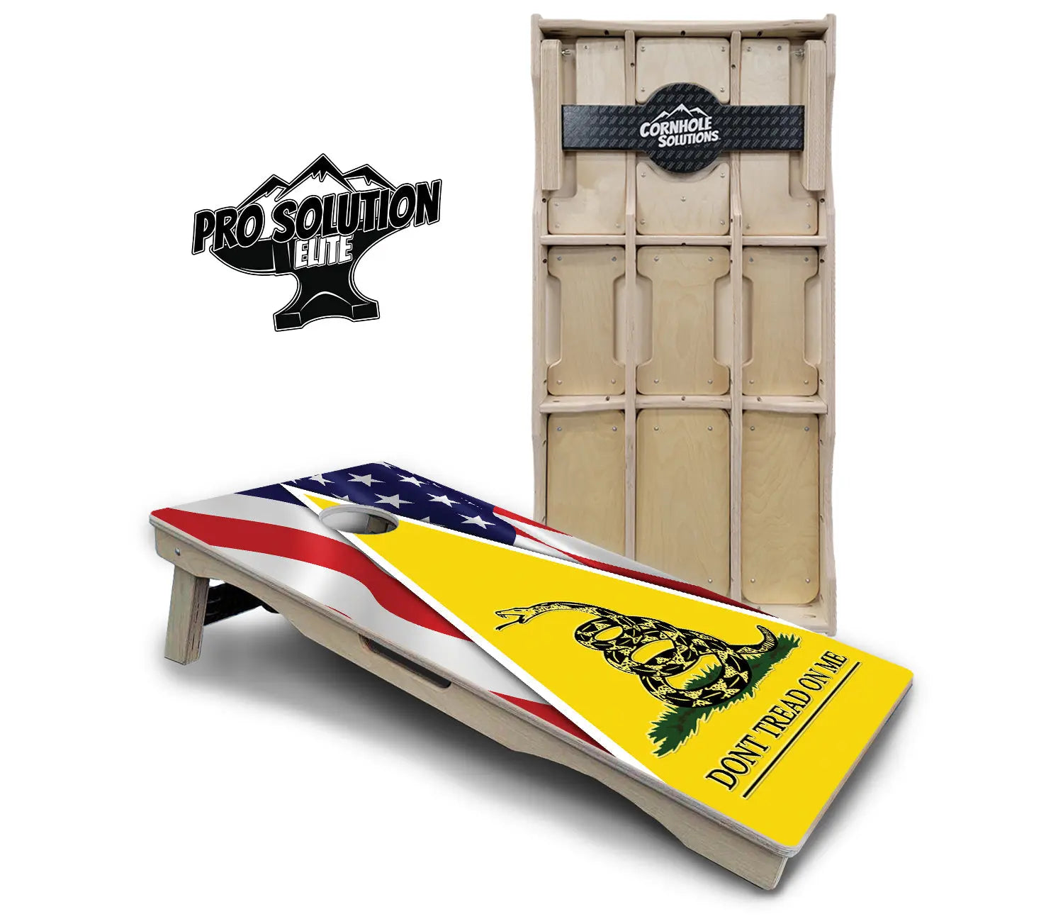 DTOM Yellow Triangle Cornhole Boards - Pro Solution Elite Series by Cornhole Solutions, custom cornhole board main product photo