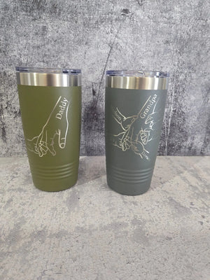 Dad Fist Bump Kids Names by EverLee Creations, custom tumbler detail photo 3
