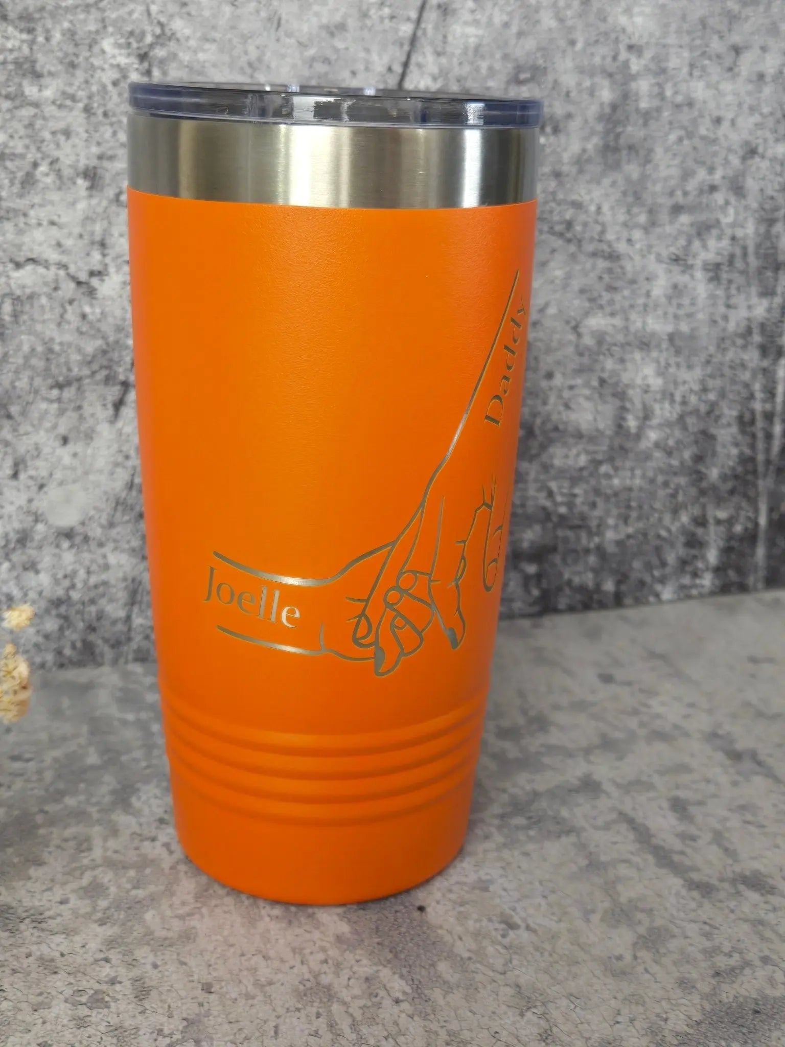 Dad Fist Bump Kids Names by EverLee Creations, custom tumbler detail photo 4