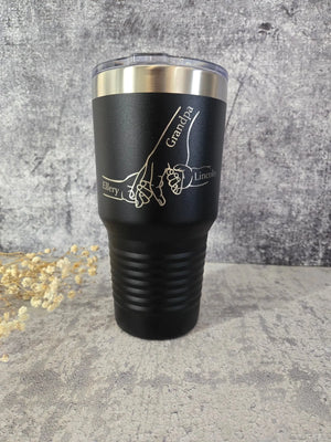 Dad Fist Bump Kids Names by EverLee Creations, custom tumbler detail photo 6