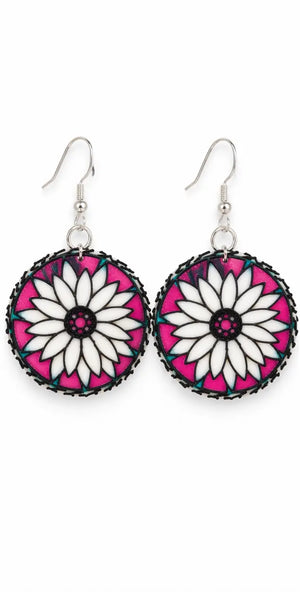 The Tween Space Daisy Pop Earrings — Bright Flower Dangles | Handcrafted by Nora by The Tween Space, handmade jewelry main product photo