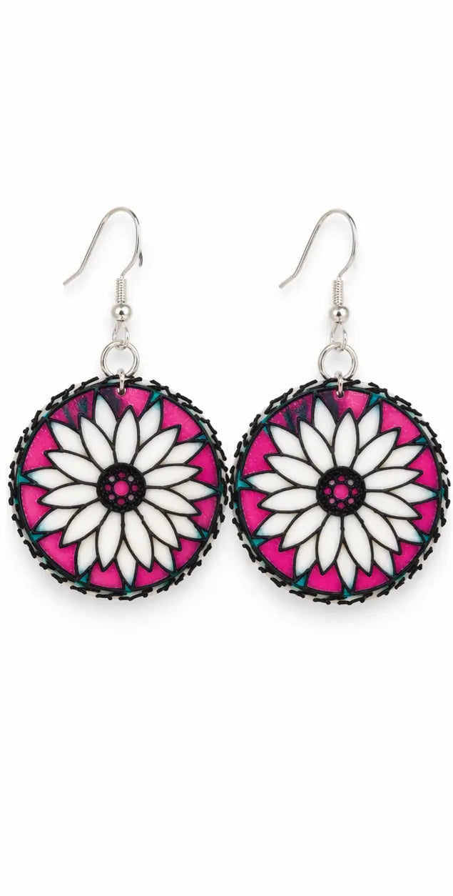 The Tween Space Daisy Pop Earrings — Bright Flower Dangles | Handcrafted by Nora by The Tween Space, handmade jewelry main product photo