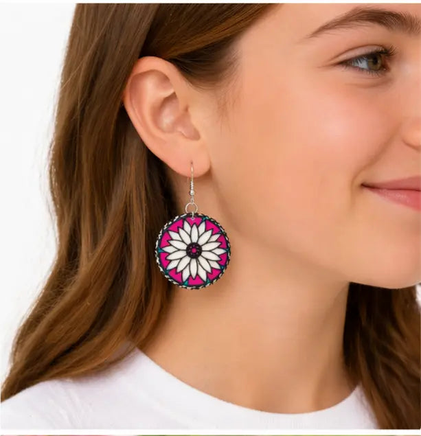The Tween Space Daisy Pop Earrings — Bright Flower Dangles | Handcrafted by Nora by The Tween Space, handmade jewelry detail photo 2