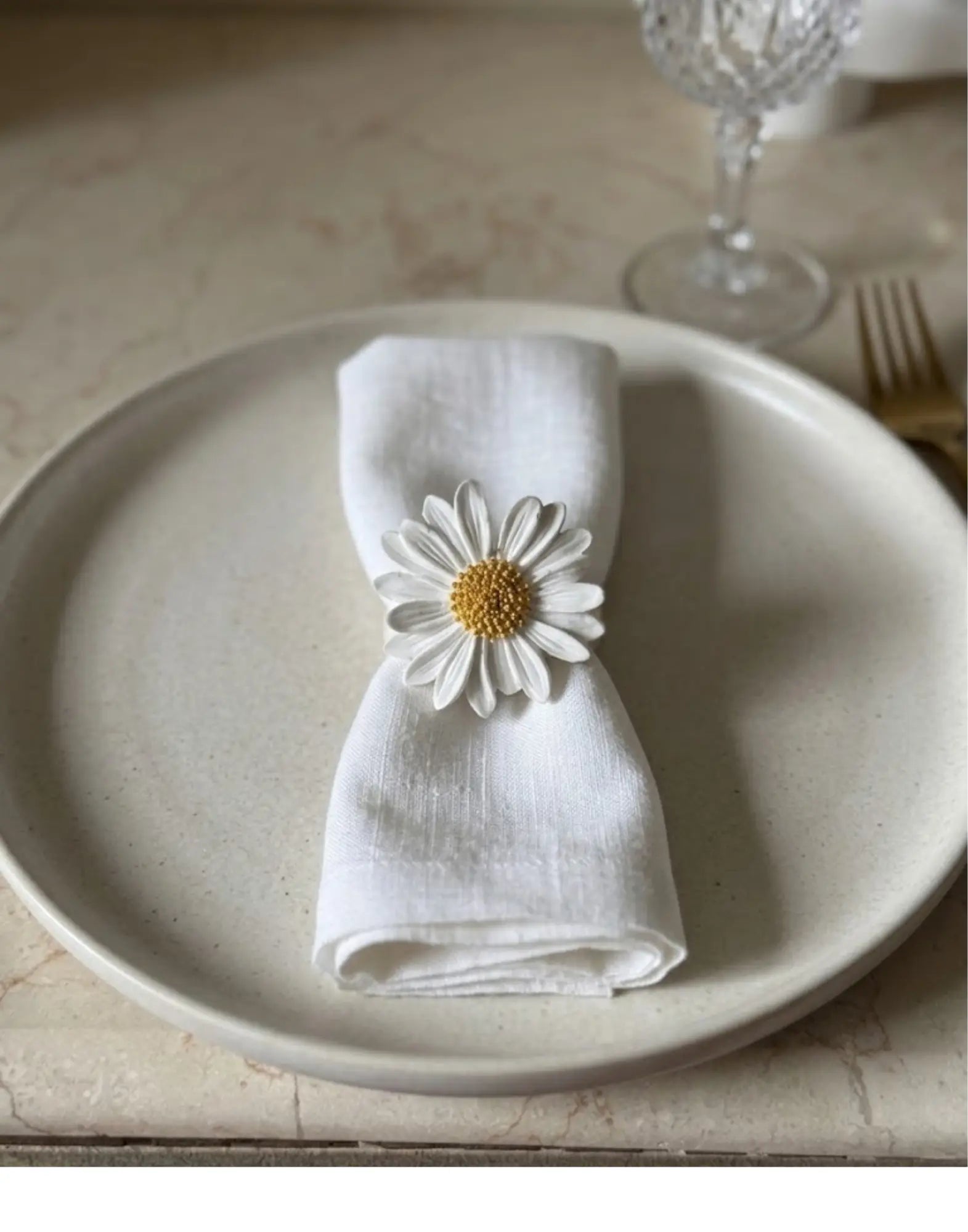 Daisy Sculptures by Believe Candle, handmade ring detail photo 3