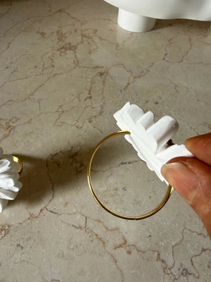 Daisy Sculptures by Believe Candle, handmade ring detail photo 4