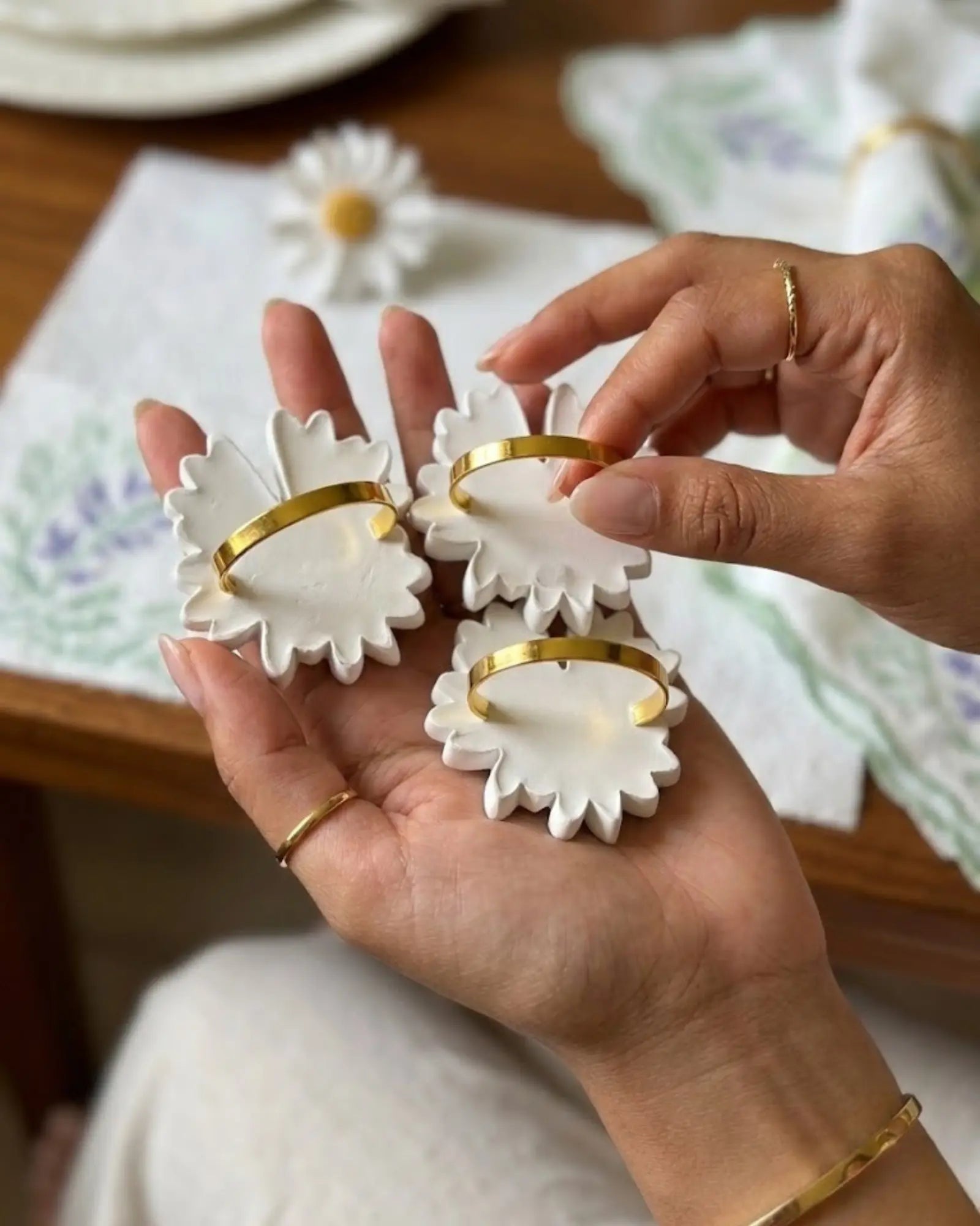 Daisy Sculptures by Believe Candle, handmade ring detail photo 8