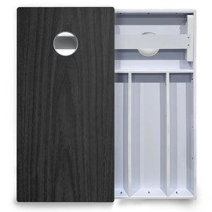 Dark Grey Wood Cornhole Boards - All Weather Series by Cornhole Solutions, custom cornhole board detail photo 4