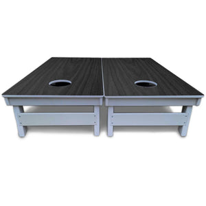 Dark Grey Wood Cornhole Boards - All Weather Series by Cornhole Solutions, custom cornhole board detail photo 6