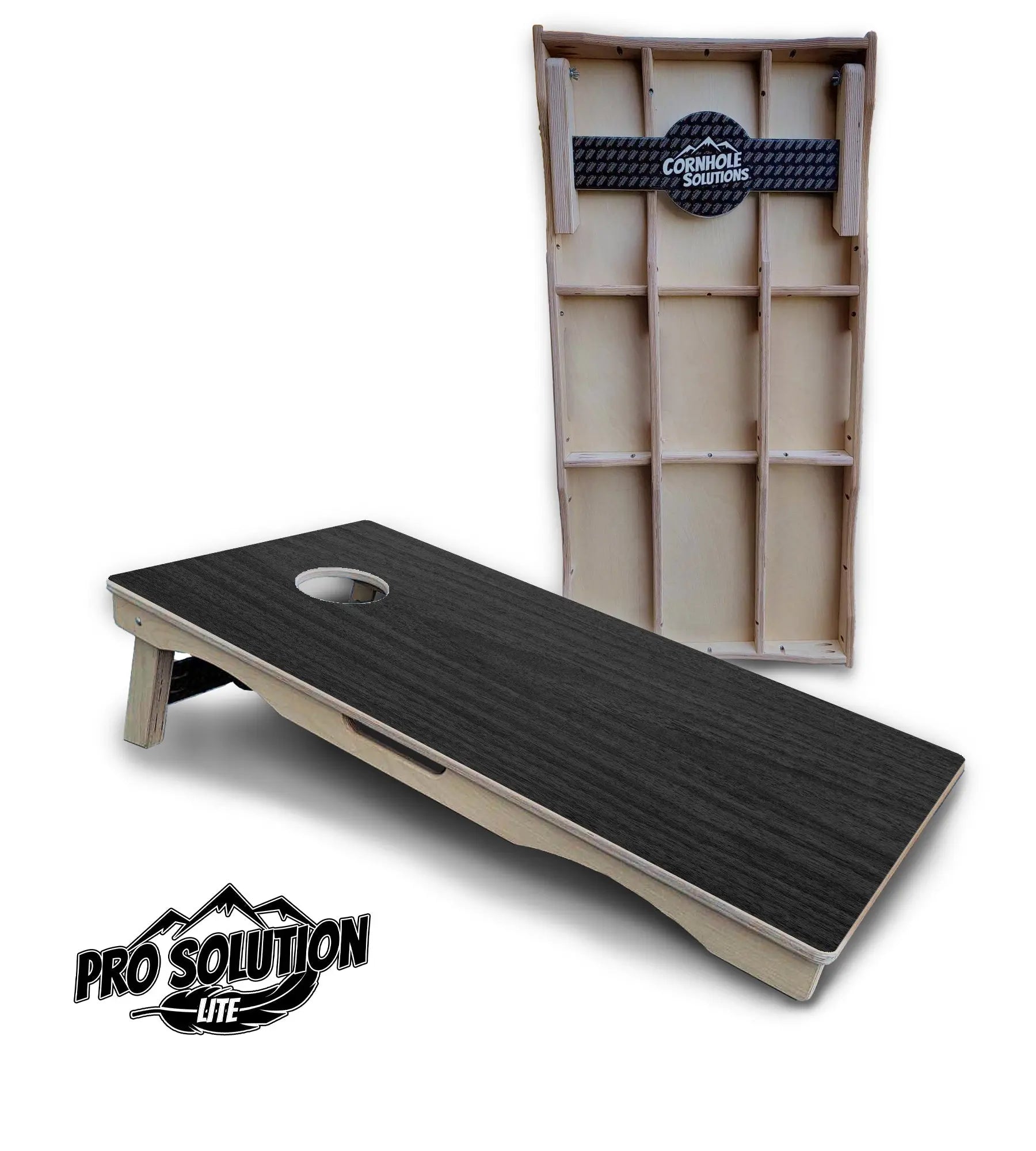 Dark Grey Wood Cornhole Boards - Pro Solution Lite Series by Cornhole Solutions, custom cornhole board main product photo
