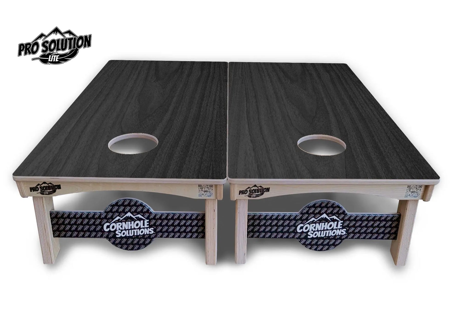 Dark Grey Wood Cornhole Boards - Pro Solution Lite Series by Cornhole Solutions, custom cornhole board detail photo 2