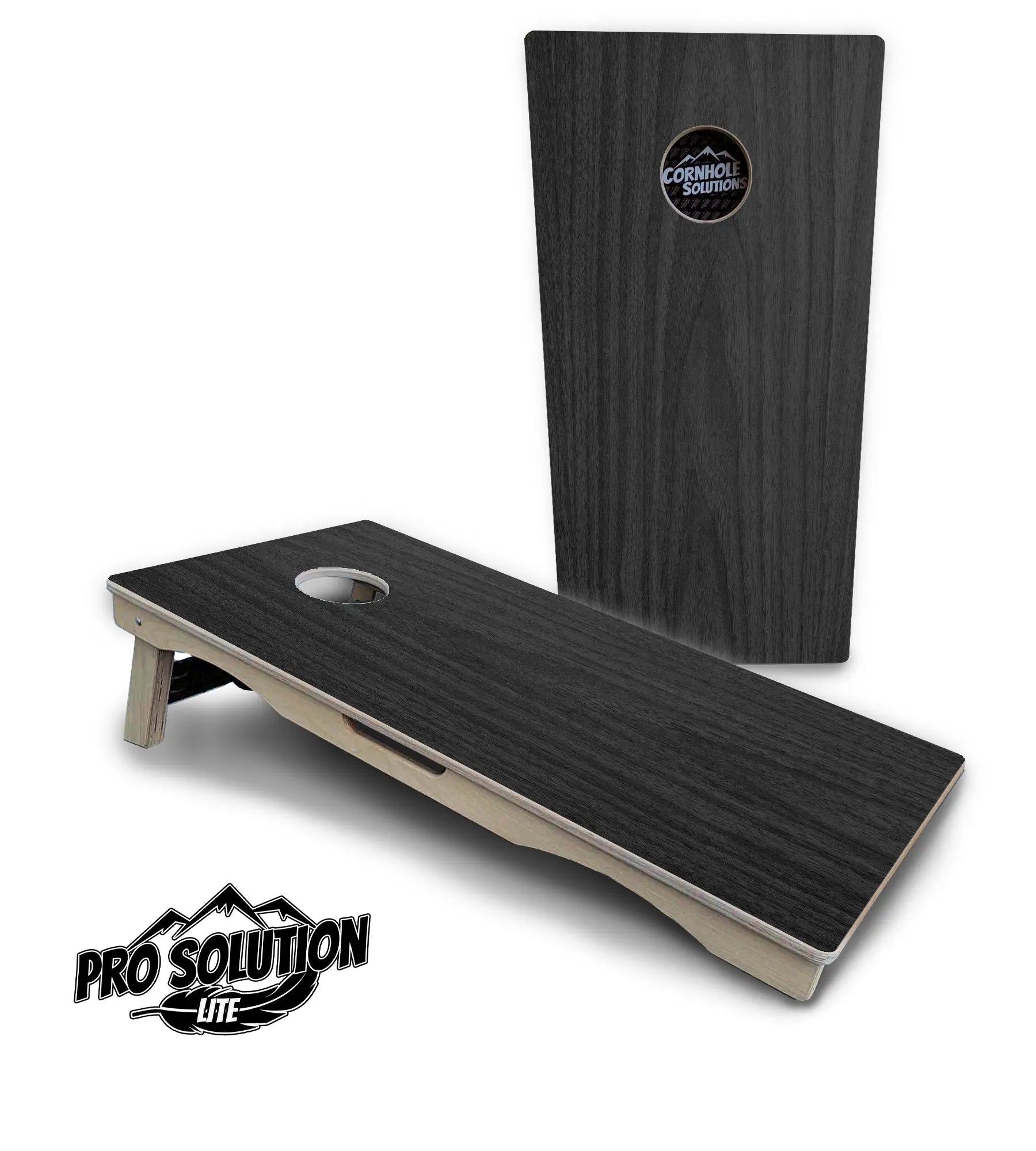 Dark Grey Wood Cornhole Boards - Pro Solution Lite Series by Cornhole Solutions, custom cornhole board detail photo 5