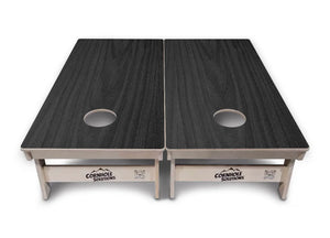 Dark Grey Wood Cornhole Boards - Professional Tournament Series by Cornhole Solutions, custom cornhole board detail photo 2