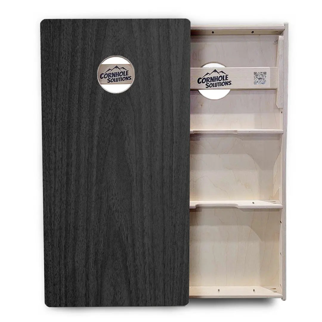 Dark Grey Wood Cornhole Boards - Professional Tournament Series by Cornhole Solutions, custom cornhole board detail photo 3