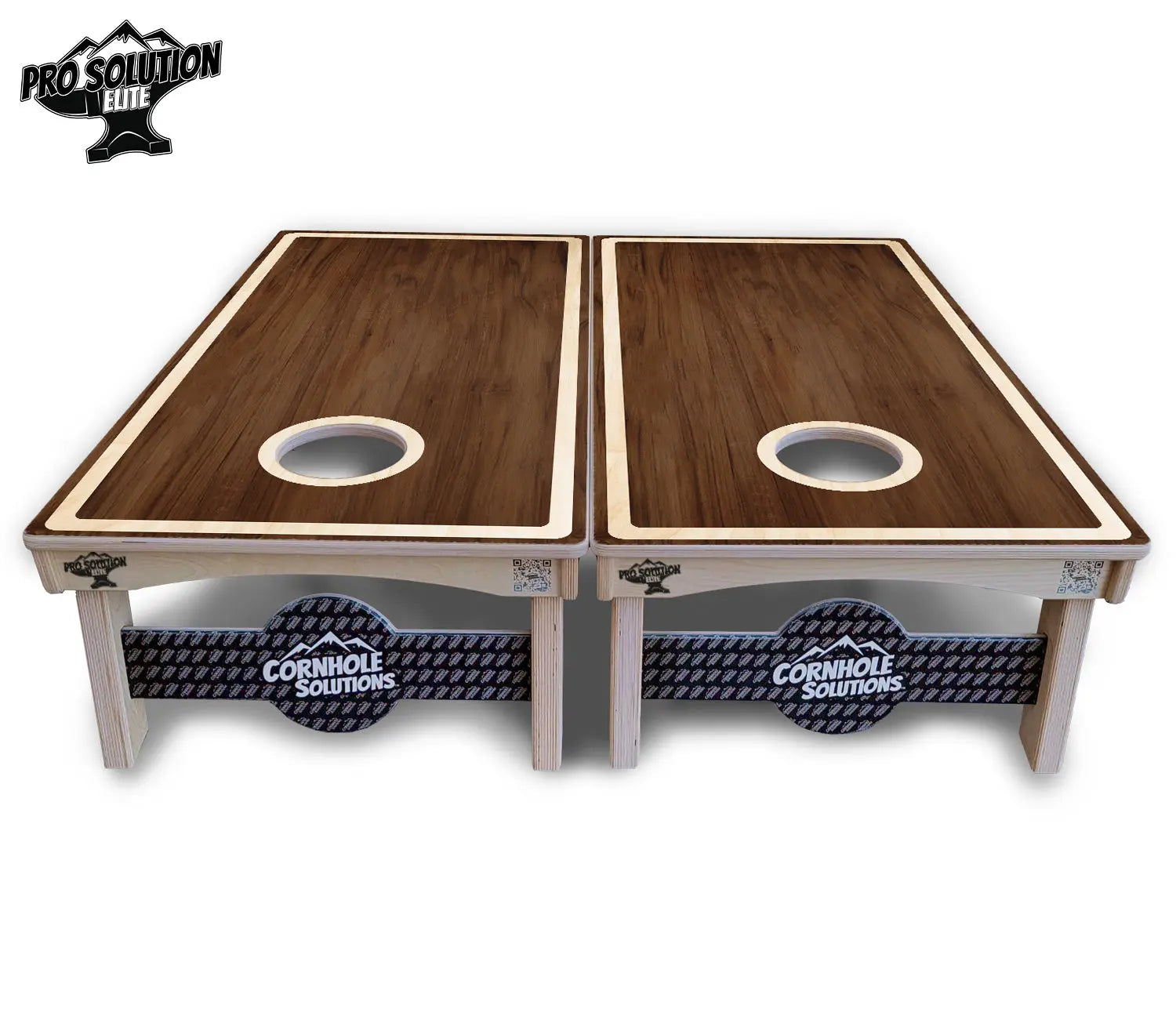 Dark Wood Natural Border Cornhole Boards - Pro Solution Elite Series by Cornhole Solutions, custom cornhole board detail photo 3