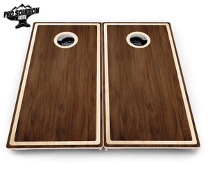 Dark Wood Natural Border Cornhole Boards - Pro Solution Elite Series by Cornhole Solutions, custom cornhole board detail photo 4