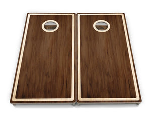 Dark Wood Natural Border Cornhole Boards - Professional Tournament Series by Cornhole Solutions, custom cornhole board detail photo 3