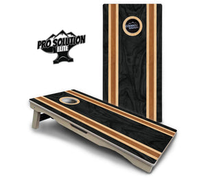 Dark Wood Stripe Cornhole Boards - Pro Solution Elite Series by Cornhole Solutions, custom cornhole board detail photo 2