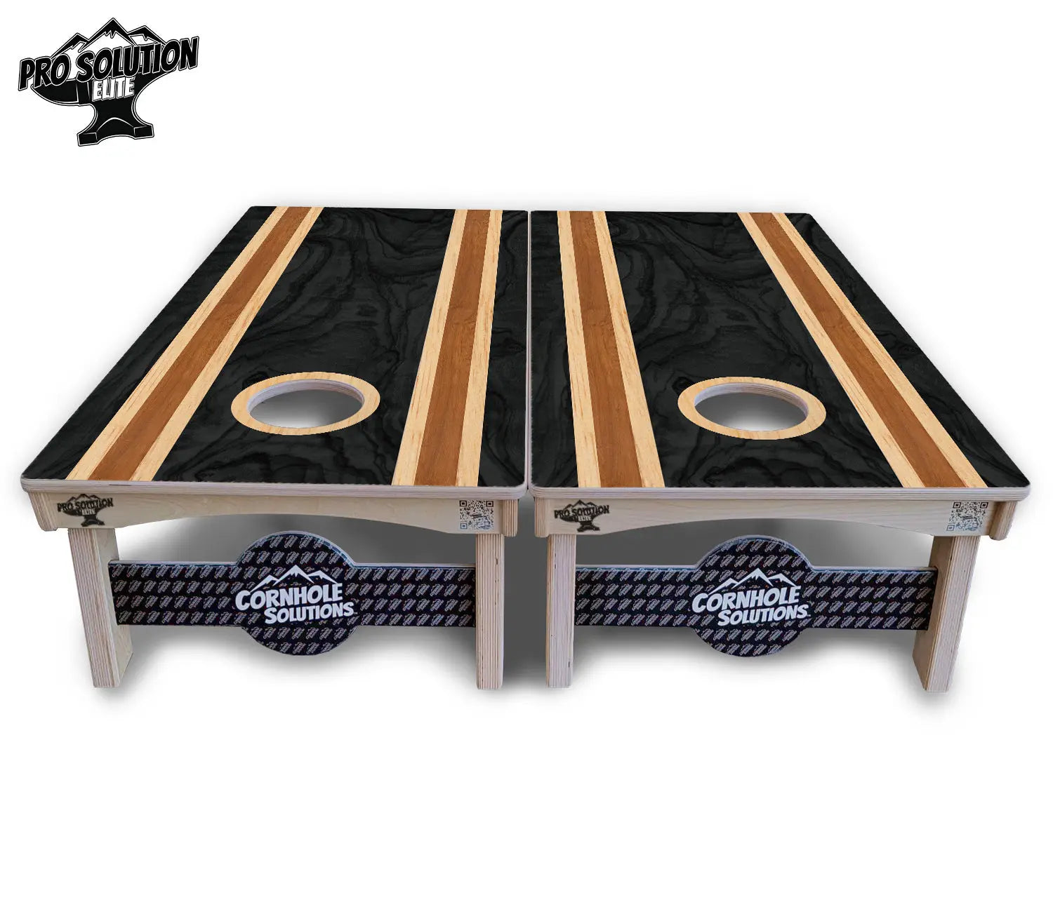 Dark Wood Stripe Cornhole Boards - Pro Solution Elite Series by Cornhole Solutions, custom cornhole board detail photo 3